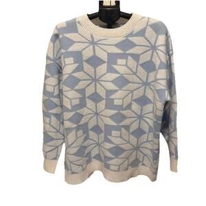 NWT LuLaRoe Women's Light Blue White Snowflake Holiday Sweater Size 3XL (24-26)